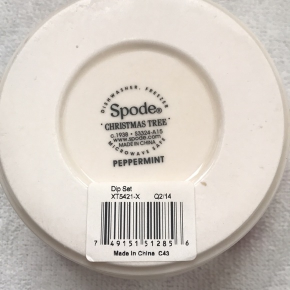 SPODE Peppermint Dip Set Bowl & Spreader - Picture 3 of 8